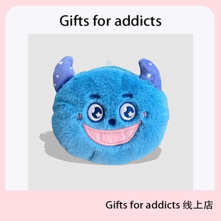 小怪兽零钱包挂件卡通毛绒玩偶钥匙扣包包挂饰 addicts Gifts for