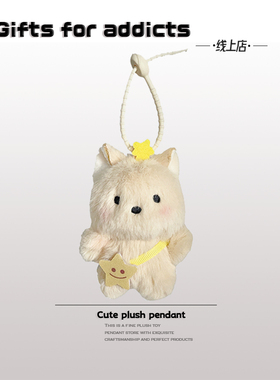 可爱星星小狗毛绒小熊公仔情侣钥匙扣包包配饰女闺蜜圣诞节礼物