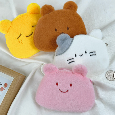 可爱小熊小猫毛绒零钱包包挂件