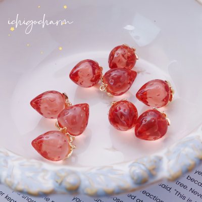 中号树脂彩色挂件配饰国产INS爆款品质人气草莓手作diy配件