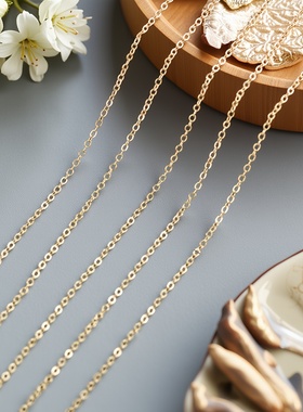 韩国进口超优14k真金电镀手链项链diy材料保色经典o字链简约百搭