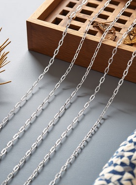 韩国进口手工手链项链材料镀铑银色电镀保色长久品质感佳经典o链
