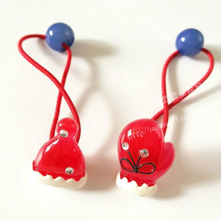 欧美风秋冬圣诞节果冻色礼物发绳