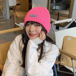 纯色嘻哈针织毛线帽子女秋冬季欧美韩版百搭ins潮人炸街美式冷帽