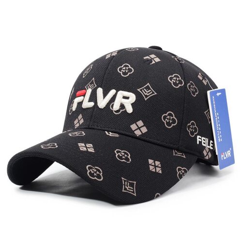 FLVR新款立体字母图案刺绣棒球帽男女户外遮阳帽鸭舌帽硬顶弯檐帽