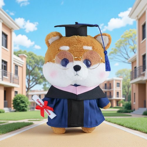 毕业公仔柴犬小狗文科博士熊