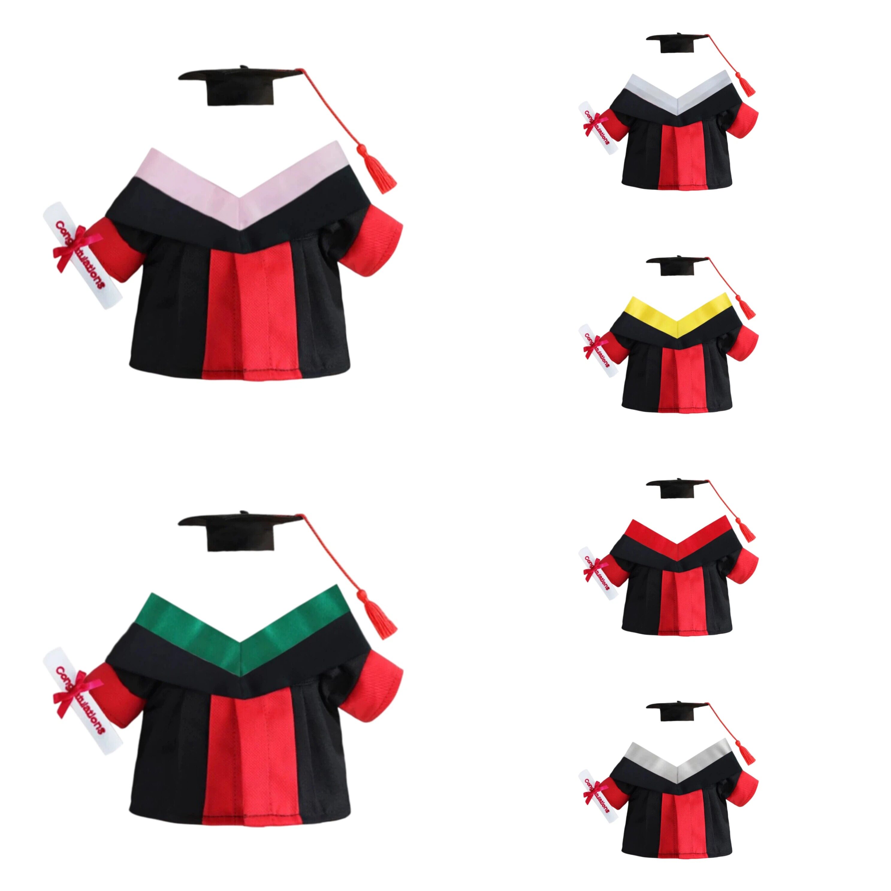 博士袍玩偶毕业公仔袍小熊娃娃学士服医科文理科工科学士帽红黑袍