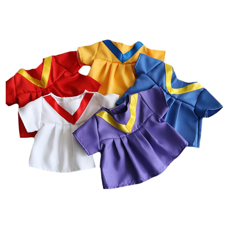幼稚园毕业公仔袍香港娃衣套装娃娃紫色学士服公仔换装袍衫博士帽