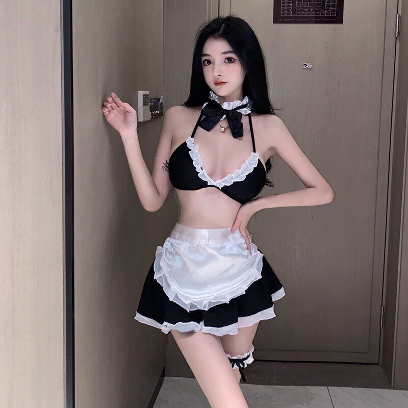 情调内衣纯欲女仆cos可爱三点女佣睡衣性感猫咪制服免脱套装