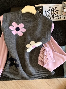 袖子拼接套头针织小衫优品质