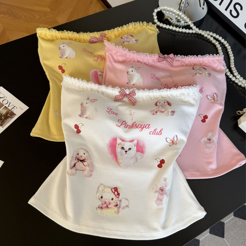 少女有胸垫抹胸短款背心优品质