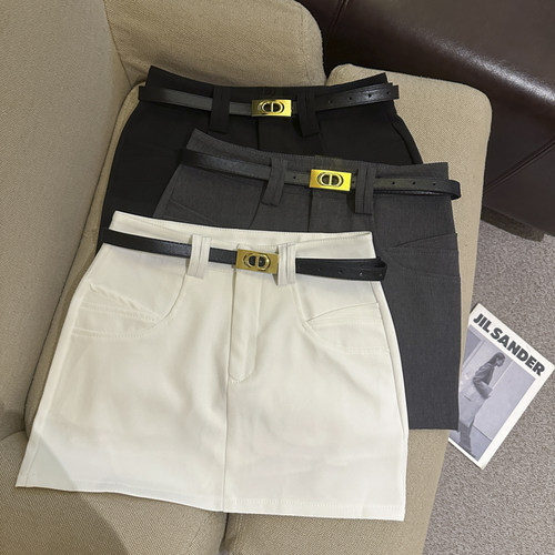 配腰带西装包臀半身短裙优品质
