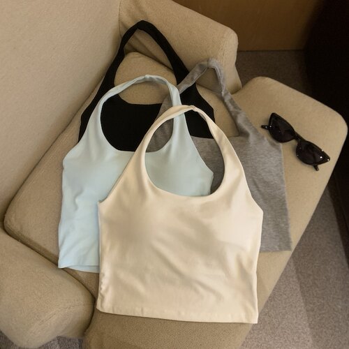 设计感带胸垫挂脖背心优品质