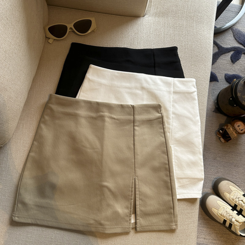 Jade Closet直营店推荐~美拉德纯欲风性感下摆开叉包臀半身短裙女