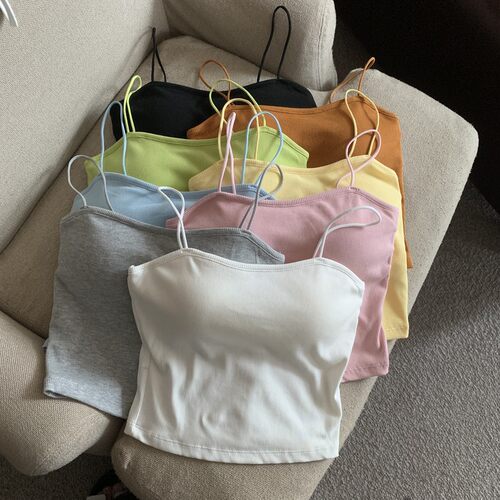 纯欲风优品质有胸垫短背心