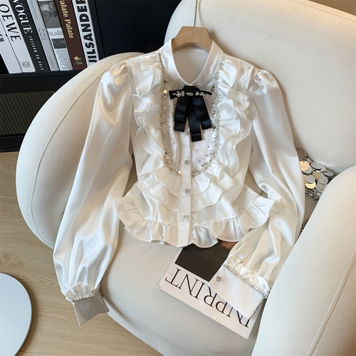 设计感别致长袖雪纺衬衫优品质