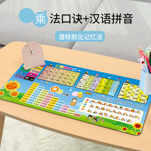 汉语拼音书桌垫子写字台垫布可裁剪防水大号乘法口诀学生电脑桌垫