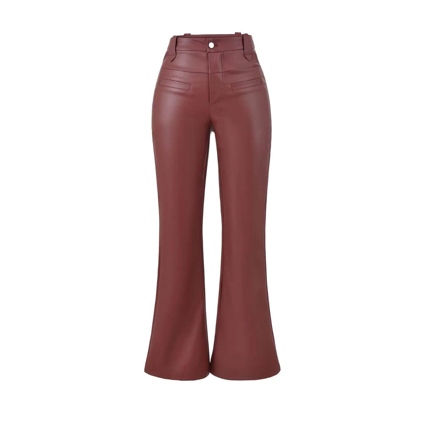 欧美风辣妹修身低腰女皮裤质感时尚潮搭街头拖地裤pu长裤微喇叭裤,女装/女士精品,休闲裤,淘宝优惠券,粉丝福利购,淘宝优惠卷