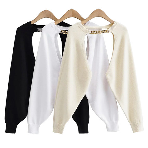 披肩慵懒挂脖宽大毛线长袖针织衫