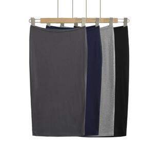 欧美风简约修身 半身裙包臀弹力辣妹OL直筒裙中裙打底裙子 女中长款