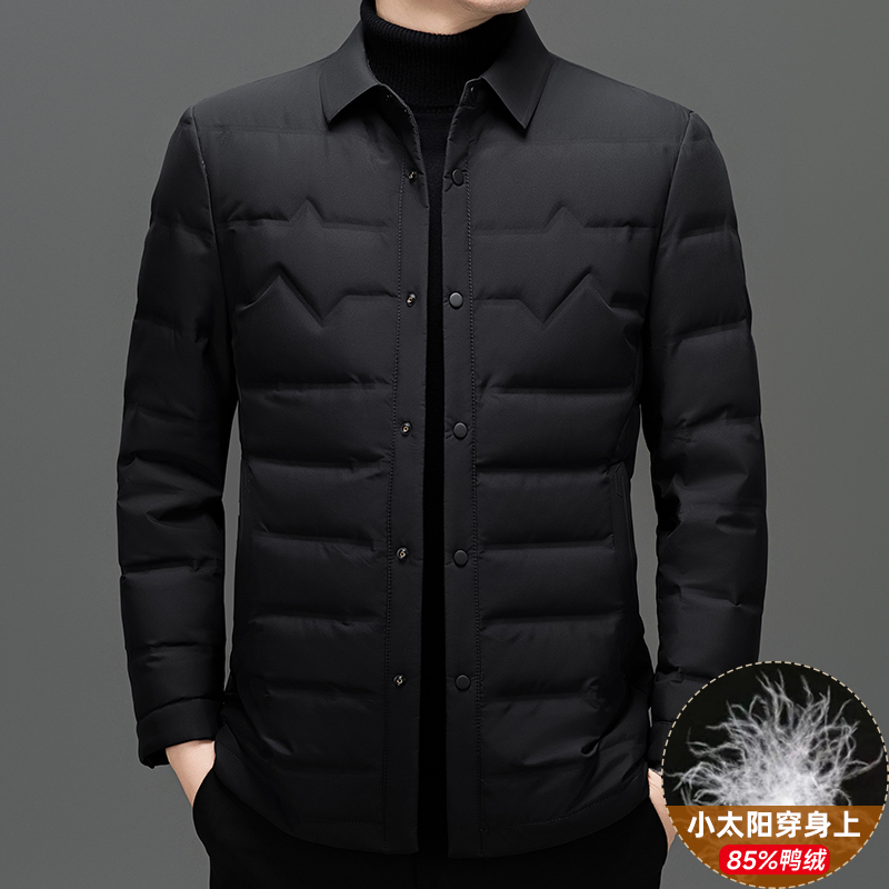 新款秋冬单排扣男款保暖羽绒衬衫