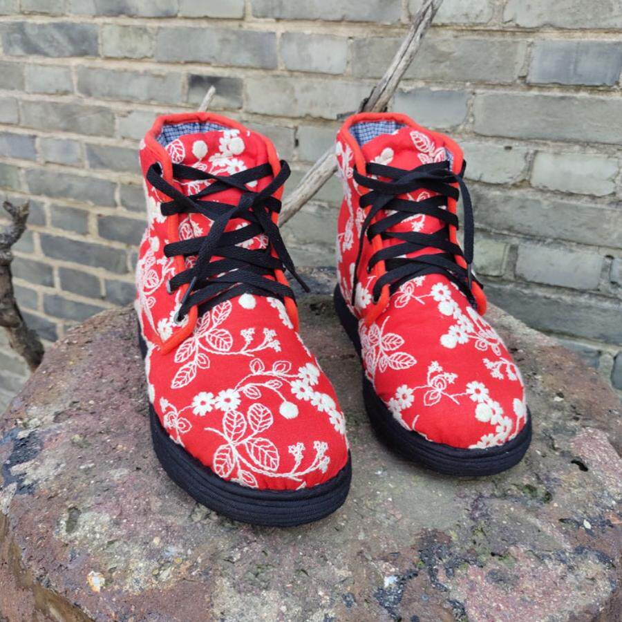 冬季纯手工老棉鞋保暖加厚舒服时尚中国风千层底高帮雪地棉靴女男
