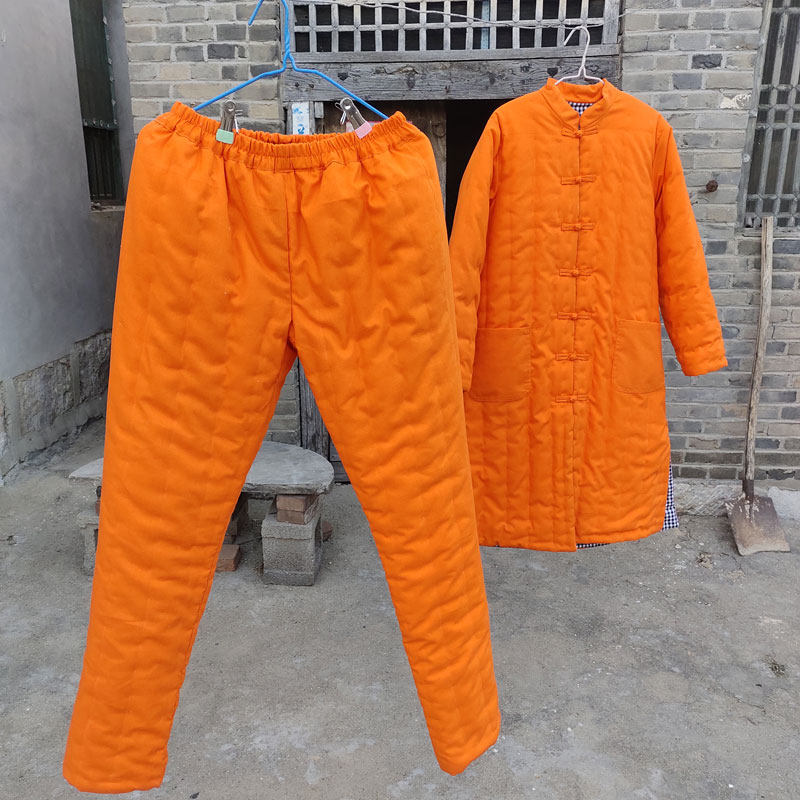 冬季纯手工老棉衣套装女加厚保暖中长款棉袄居家舒适过年棉裤儿童