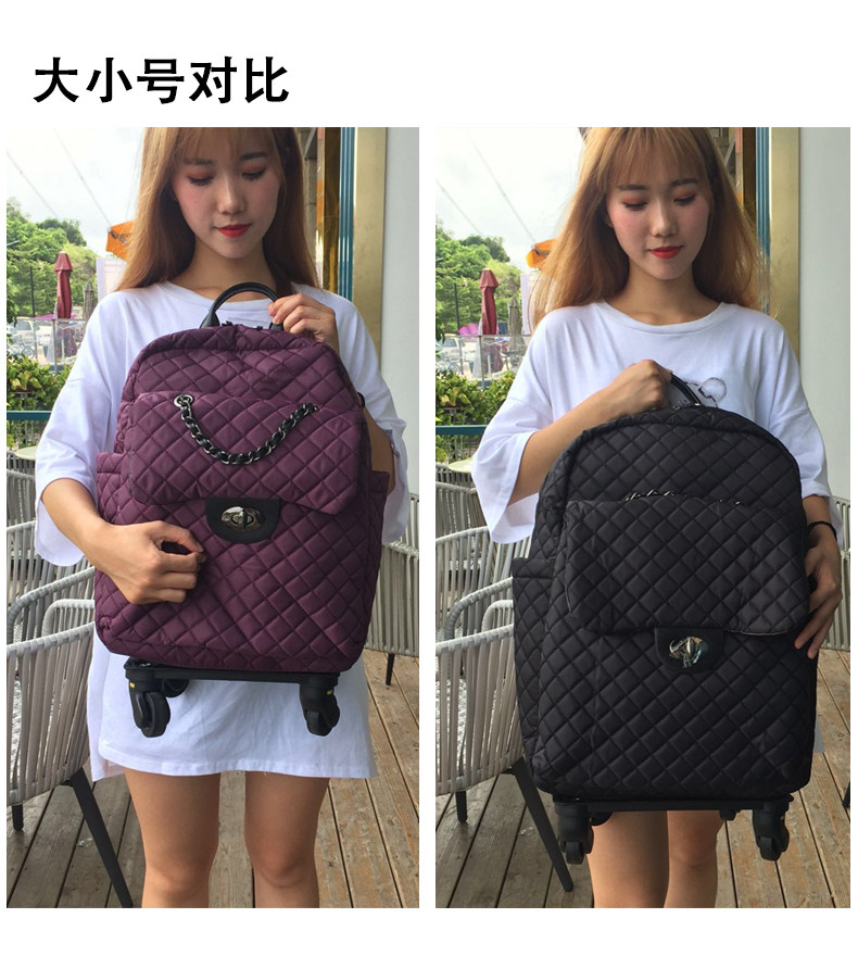 新品万向轮小布防水轻便拉杆包