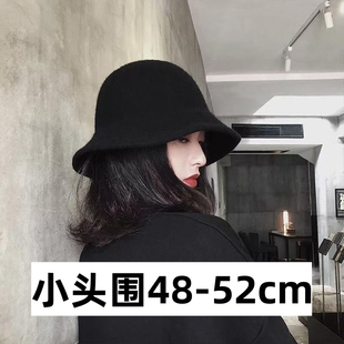 小头围渔夫帽子女2025新款高级感秋冬季52cm浅顶xs韩版潮鱼夫女帽