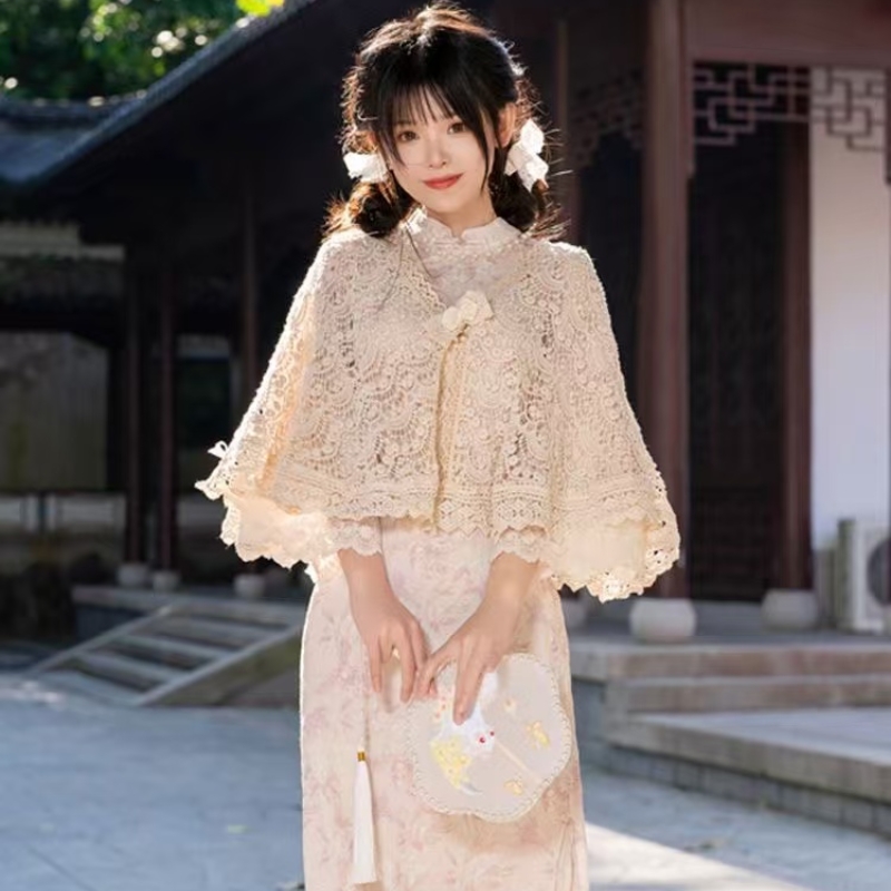 配旗袍专用披肩外搭新中式披风