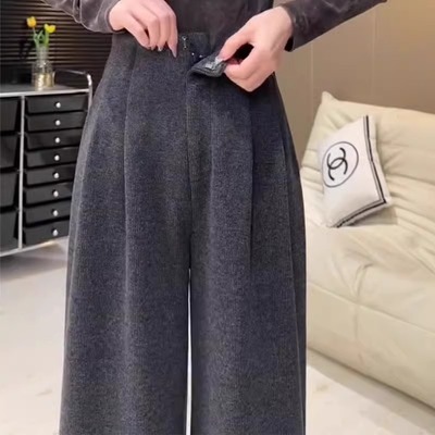 休闲阔腿糯米裤女春秋新款