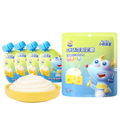 小鹿蓝蓝_DHA可吸奶酪原味100gX1袋（适合36个月＋宝宝）