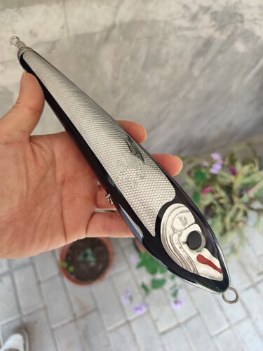 海钓手工木质浮水铅笔拖钓船钓路亚假饵240MM 135克