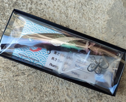 包邮 浮水米诺波爬手工制作木质路亚饵木头饵-日本原单尾货B-90F1