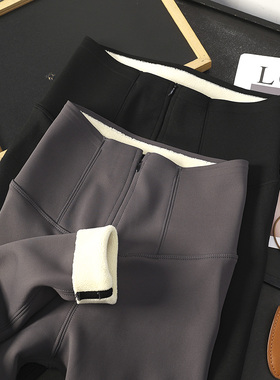 华子家 鲨鱼裤女秋冬加绒加厚高腰收腹无痕打底裤紧身瑜伽裤45272