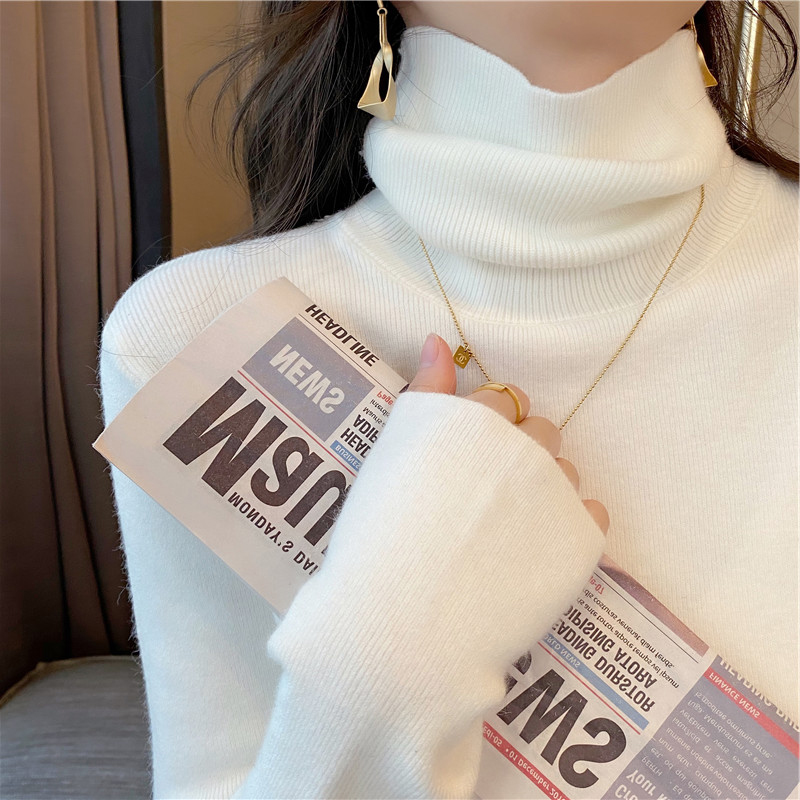 高领打底衫内搭堆堆领针织衫毛衣