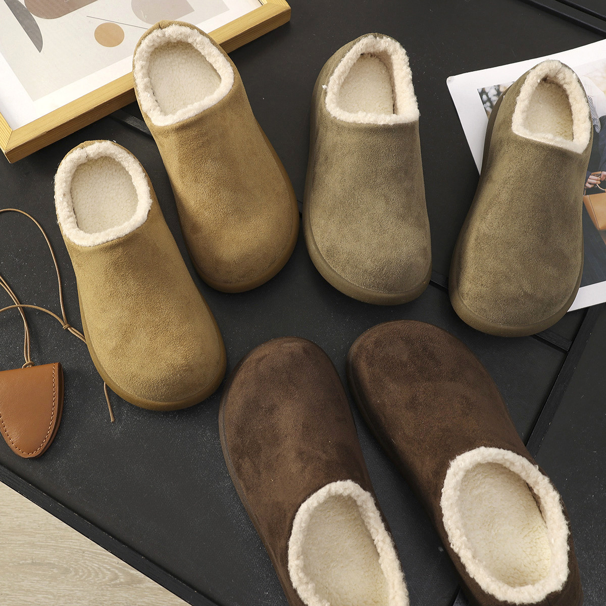 华子家 男女同款小土豆勃肯鞋内增高一脚蹬加绒雪地靴穆勒鞋45066,女鞋,时尚雪地靴,淘宝优惠券,粉丝福利购,淘宝优惠卷