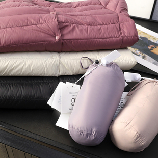 华子家 轻盈保暖90白鸭绒绗缝圆领排骨羽绒服内胆外套女冬季45166