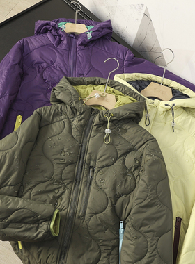 华子家 男女同款户外山系轻量感防泼水保暖连帽棉衣棉服外套44994