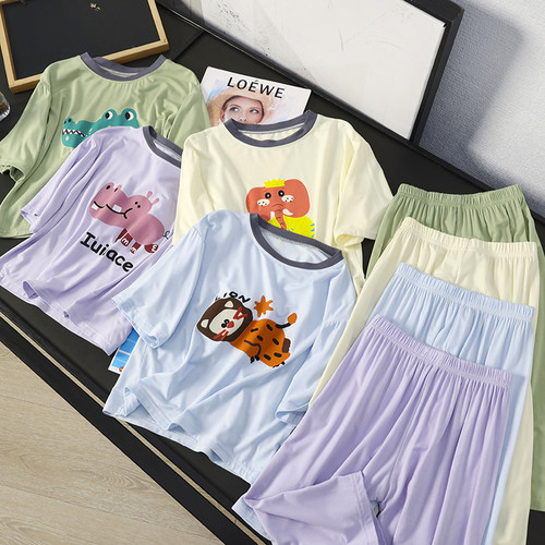 莱赛尔卡通印花睡衣家居服两件套