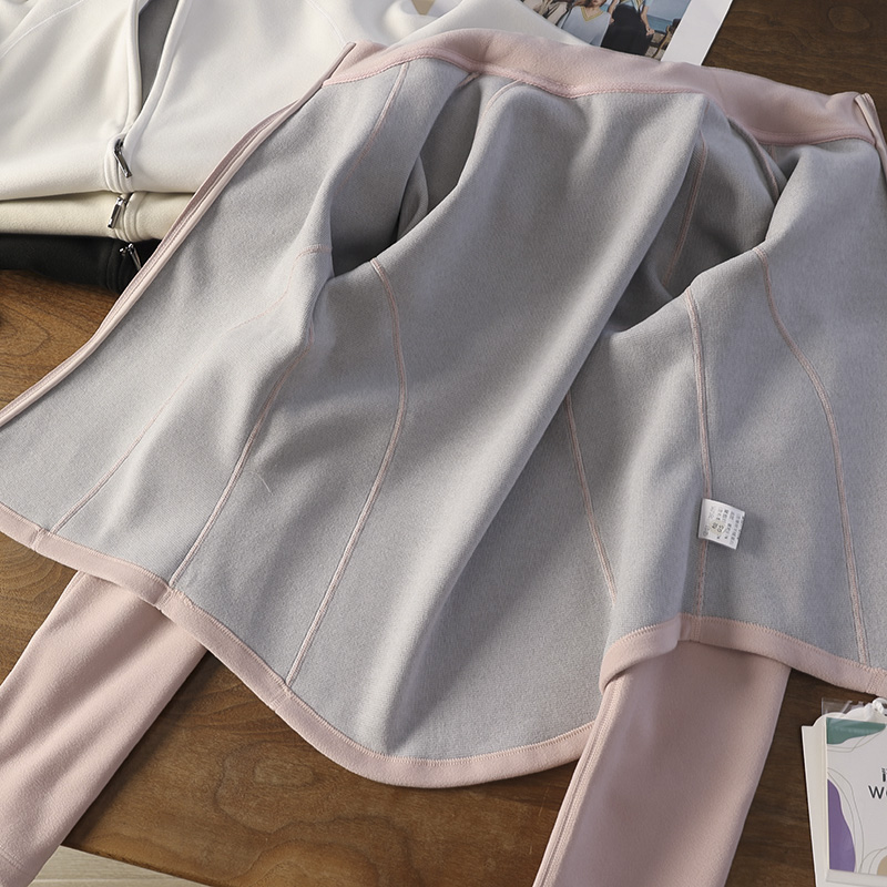 石墨烯羊绒蚕丝修身立领卫衣外套