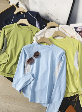 华子家 户外运动速干长袖T恤女2026春季新款登山跑步健身服46168