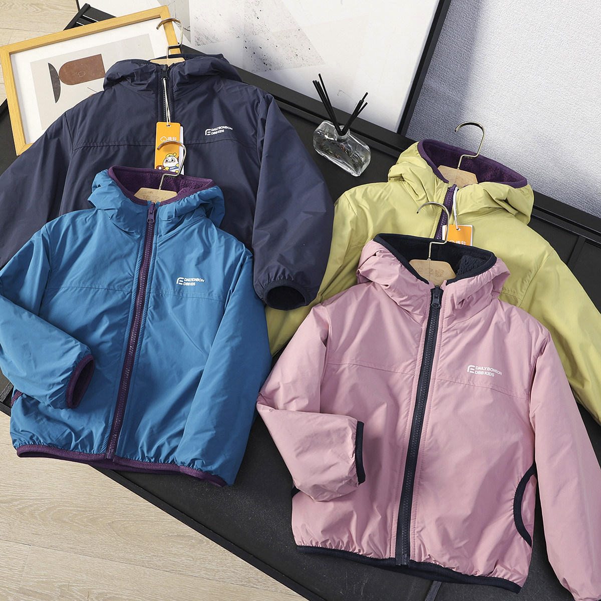 华子家 宝妈福利！男女童装正反两穿加厚摇粒绒连帽加绒外套44969,童装/婴儿装/亲子装,普通外套,淘宝优惠券,粉丝福利购,淘宝优惠卷