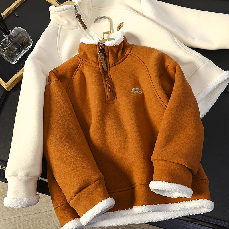 华子家 宝妈福利！男女童加厚羊羔绒半拉链套头卫衣外套秋冬45948,童装/婴儿装/亲子装,卫衣/绒衫,淘宝优惠券,粉丝福利购,淘宝优惠卷