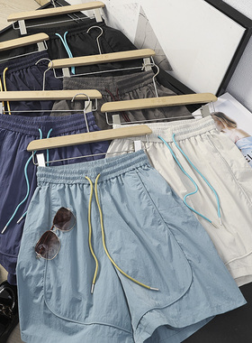 华子家 男女款轻薄透气凉感防泼水户外山系速干休闲运动短裤43983