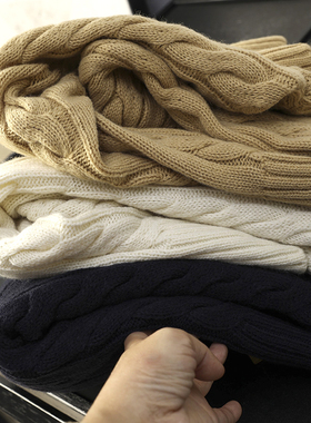 华子家 老钱风复古绞花小马刺绣宽松半拉链针织衫套头毛衣女45326