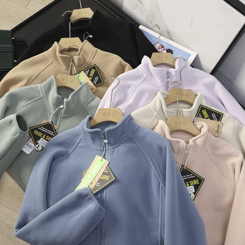 摇粒绒外套女保暖立领内胆抓绒衣