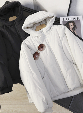 华子家 LU同款！防风夹棉运动休闲连帽棉衣棉服面包服外套女44792