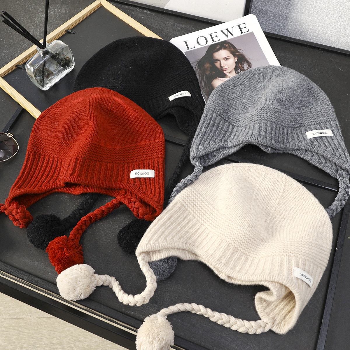 华子家 100羊毛针织帽子女2025冬季新款防风保暖护耳毛线帽45372,服饰配件/皮带/帽子/围巾,帽子,淘宝优惠券,粉丝福利购,淘宝优惠卷