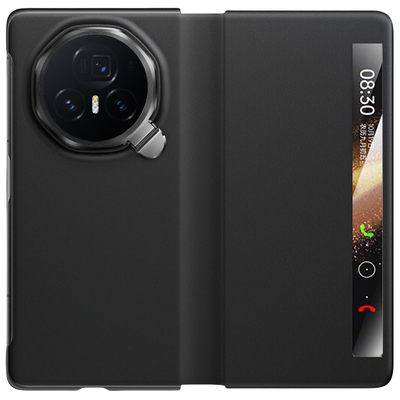 荣耀magicV3折叠屏手机壳翻盖V3原装支架皮套智能视窗超薄全包防摔磁吸简约纯色商务素皮保护套